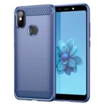 Xiaomi Mi 6X için Kılıf, Temel Kılıf, Esnek Basın düğmesi/360°Tam Koruma, Anti-fingerpirnts-Mavi