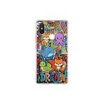 Xiaomi Mi 8 SE ile Uyumlu Grafiti Mini Tasarımlı Şeffaf Silikon Kılıf