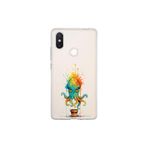 Xiaomi Mi 8 SE ile uyumlu Splash ahtapot tasarımlı şeffaf silikon kılıf
