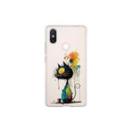 Xiaomi Mi 8 SE ile Uyumlu Splash Kedi Tasarımlı Şeffaf Silikon Kılıf