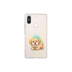 Xiaomi Mi 8 SE ile Uyumlu Splash Köpek Tasarımlı Şeffaf Silikon Kılıf