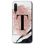 Xiaomi Mi 9 SE Pembe Mermer Desenli T Harfi Baskılı Uyumlu Silikon Kılıf