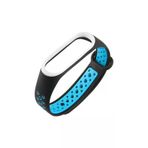 Xiaomi Mi Band 3 Icin Delikli Silikon Kordon Siyah Mavi