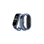 Xiaomi Mi Band 4 Spor Delikli Kordon - Lacivert-Beyaz-(5796)