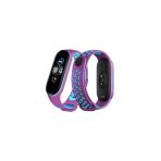 Xiaomi Mi Band 6 Spor Delikli Kordon - Mor-Mavi-(5796)