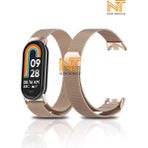 Xiaomi Mi Band 8 / 9 / 10 Uyumlu Metal Hasır Kordon - Rose Gold