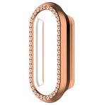 Xiaomi Mi Band 8 / Band 9 ile uyumlu Kenar Taşlı Kasa Koruyucu (Ekran Koruyucusuz) Rose Gold