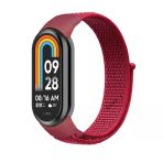 Xiaomi Mi Band 8 İle Uyumlu Hasır Nylon Akıllı Bileklik Kordon - Saat Kordonu Koyu Kırmızı