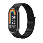 Xiaomi Mi Band 8 İle Uyumlu Hasır Nylon Akıllı Bileklik Kordon - Saat Kordonu Siyah