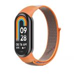 Xiaomi Mi Band 8 İle Uyumlu Hasır Nylon Akıllı Bileklik Kordon - Saat Kordonu Turuncu
