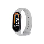 Xiaomi Mi Band 8 ile Uyumlu Spor Silikon Kordon Akıllı Saat Bileklik Kordonu Gri