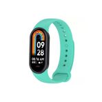 Xiaomi Mi Band 8 ile Uyumlu Spor Silikon Kordon Akıllı Saat Bileklik Kordonu Turkuaz