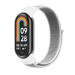 Xiaomi Mi Band 9 İle Uyumlu Hasır Nylon Akıllı Bileklik Kordon - Saat Kordonu Beyaz