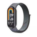 Xiaomi Mi Band 9 İle Uyumlu Hasır Nylon Akıllı Bileklik Kordon - Saat Kordonu Koyu Gri