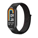 Xiaomi Mi Band 9 İle Uyumlu Hasır Nylon Akıllı Bileklik Kordon - Saat Kordonu Siyah Beyaz