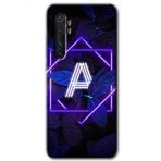 Xiaomi Mi Note 10 Lite Dark Neon Yaprak A Harfi Baskılı Uyumlu Silikon Kılıf