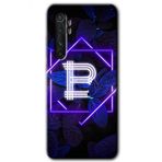 Xiaomi Mi Note 10 Lite Dark Neon Yaprak B Harfi Baskılı Uyumlu Silikon Kılıf