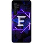 Xiaomi Mi Note 10 Lite Dark Neon Yaprak E Harfi Baskılı Uyumlu Silikon Kılıf