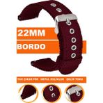 xiaomi mi watch s1-s2 yuvarlak kasa uyumlu 22mm nato kumaş tekstil saat kordonu kayışı f32t-r - Bordo