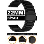 xiaomi mi watch s1-s2 yuvarlak kasa uyumlu 22mm paslanmaz çelik metal saat kordonu kayışı m17pd2-22mm - 22 mm - Siyah