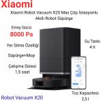 Xiaomi Moplu Özelliği İle Robot Vacuum X20 Max Robot Süpürge + Xiaomi Baskül Hediye