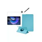 Xiaomi Pad 6 11 İnç Uyumlu 360° Dönebilen Standlı Tablet Kılıfı Ekran Koruyucu Ve Kalem Seti Pembe Mavi