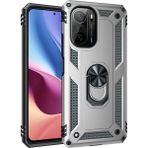 Xiaomi Poco F3 Kılıf Sofya Yüzüklü Silikon Kapak - Gümüş - 1 - Renkli