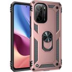 Xiaomi Poco F3 Kılıf Sofya Yüzüklü Silikon Kapak - Rose - 1 - Renkli