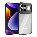 Xiaomi Poco F8 Ultra ile Uyumlu Kılıf Arkası Şeffaf Kenarları Silikon Lüks Roll Kapak - Siyah