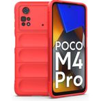 Xiaomi Poco M4 Pro 4G ile uyumlu Kılıf Elde Tutma Kolaylıkla Kaydırmaz Kenar Line Dizayn Optietnik Kapak Kırmızı