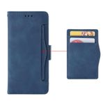 Xiaomi Poco M6 4G için kılıf. Hareketli Kart Yuvalı Suni Deri Kapaklı Telefon Kılıfı. Braket tasarımı-Mavi