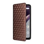 Xiaomi POCO M6 5G ile Uyumlu Kılıf, Kart Yuvalı Cüzdan tasarımı. Stereoskopik desenler. Standable Flip Case - Kahverengi