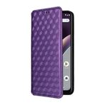 Xiaomi POCO M6 5G ile Uyumlu Kılıf, Kart Yuvalı Cüzdan tasarımı. Stereoskopik desenler. Standable Flip Case - Mor