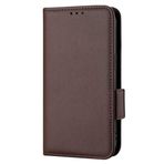 Xiaomi POCO M6 5G ile Uyumlu Kılıf, PU Deri Kılıf ve Standable Kapaklı Kılıf, Kart Yuvalı Cüzdan tasarımı Kahverengi