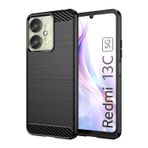 Xiaomi Poco M6 için Kılıf,TPU Karbon Fiber,Anti-Fall,Anti-Parmak İzi,Tam Koruma-Siyah