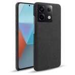 Xiaomi POCO M6 Pro 4G ile uyumlu kılıf,Kanvas Desenli,Ultra İnce Koruyucu Kılıf Yumuşak Tutuşlu, Şok Emici ve Çizilmeye Karşı Dayanıklı Kumaş Tasarımı-Black