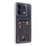 Xiaomi Poco X6 Uyumlu Kartlı Şeffaf Silikon Kılıf