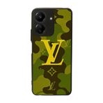 Xiaomi Redmi 13C ile Uyumlu BG AKSESUAR Louis Vuitton Desenli Mat Siyah Silikon Kılıf, Şok Emici Koruyucu Kapak