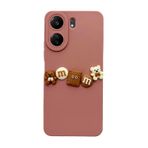 Xiaomi Redmi 13C Kılıf 3D M Bear Kamera Korumalı Silikon Kapak Pembe