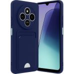 Xiaomi Redmi 14C Uyumlu Arka Kamera Korumalı Kart Koyulabilen Silikon Kartlıklı Kılıf Kapak - Lacivert