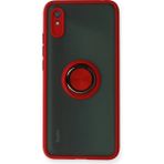 Xiaomi Redmi 9A Kılıf Montreal Yüzüklü Silikon Kapak - Kırmızı - 1 - Renkli