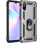 Xiaomi Redmi 9A Kılıf Sofya Yüzüklü Silikon Kapak - Gümüş - 1 - Renkli