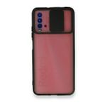 Xiaomi Redmi 9T Palm Buzlu Kamera Sürgülü Silikon - Siyah Cep Telefonu Kılıfı
