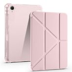 Xiaomi Redmi K Pad ile Uyumlu Kılıf Tri Folding Silikon Kalem Bölmeli Katlanabilir Standlı PU Deri Yumuşak Kapak, Tablet Kılıfı [Akıllı Kapak, Uyku Modlu], 8.8" inç için - Rose Gold
