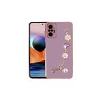 Xiaomi Redmi Note 10 Pro Kılıf Kalpli Love Parlak El Geçmeli Zincirli Silikon Telefon Kılıfı Taka