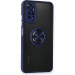 Xiaomi Redmi Note 11 Kılıf Montreal Yüzüklü Silikon Kapak - Lacivert - Renkli