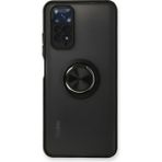 Xiaomi Redmi Note 11 Kılıf Montreal Yüzüklü Silikon Kapak - Siyah - Renkli