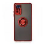 Xiaomi Redmi Note 11 Pro Montreal Yüzüklü Silikon Kapak Kırmızı Kılıf
