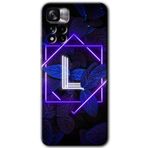 Xiaomi Redmi Note 11 Pro Plus 5G Dark Neon Yaprak L Harfi Baskılı Uyumlu Silikon Kılıf