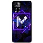 Xiaomi Redmi Note 11 Pro Plus 5G Dark Neon Yaprak M Harfi Baskılı Uyumlu Silikon Kılıf